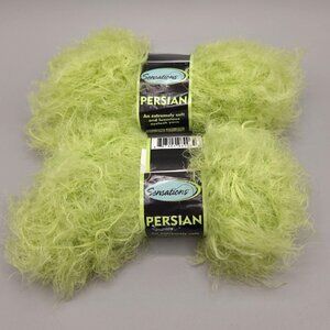 Sensations Persian Lime Eyelash Yarn 50g Nylon Soft Luxurious Texture 2 Skeins